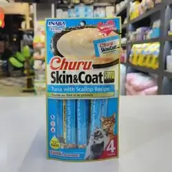 Inaba Churu Skin & Coat ( Tuna With Scallop Recipe ) 4 Tubes