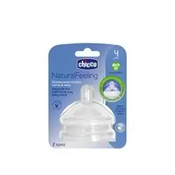 Chicco Natural Feeling 2 Teats Variable Flow 4M+ 2 Pcs