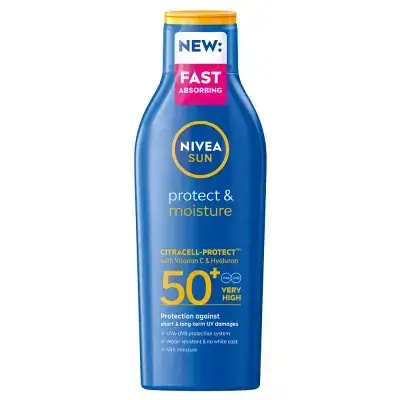 NIVEA Sun Protect & Moisture Lotion SPF50+ 200ml NIVEA//نيفيا لوشن الشمس صن بروتكت آند مويستشر حماية من الشمس+50 200مل