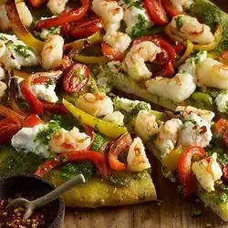 Pesto Shrimp Pizza