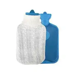 Rubber Hot Water Bag (with Knitted Cover) (white)