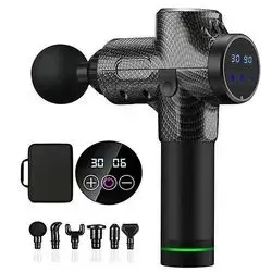 30 Speed 6 Massage Head LED Touch Screen Muscle Massage Gun Massager Booster Percussion 4200mAH+ Carry bag