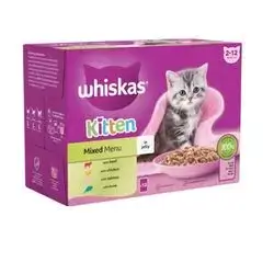 whiskas kitten mixed menu in jelly 12x85g