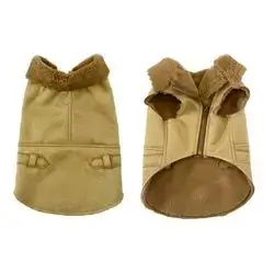 Dog jacket stylish quilt beige XS