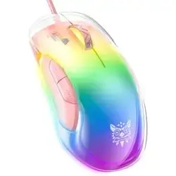 ONIKUMA CW925 Wired Gaming Mouse with RGB Lighting, 12800 DPI, USB Connection, and 1.5m Cable Pink