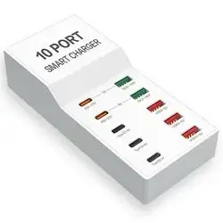 10 in 1 - Intelligence port charger - 5 port PD and 5 Port USB Charger / 72w