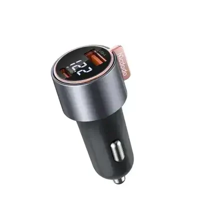 Mcdodo CC-369 | 75W PD Car Charger With Digital Display | Dual Ports (Type-C & USB)