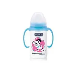 Wide Neck Feeding Bottle 240ml (+6) with Handle - Blue