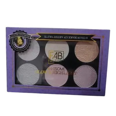 Awesome Glow & Highlight 6-color Make-up Artist Palette 18 g - FAB FACTORY
