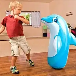 Intex 3D Dolphin Bop Bag - Punching Bag - Bopper Power Bag - Blow Up Inflatable Toy