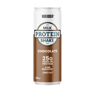 Weider Milk Protein Shake 25g of dairy protein per shake. Only 13g carbohydrate and low fat.