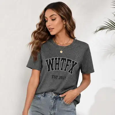 SHEIN Casual Heather Grey Graphic Tee featuring a bold letter print design