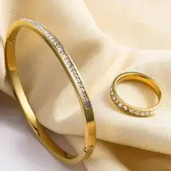 1 Set Fashionable Luxurious Diamond Women's Bracelet Set