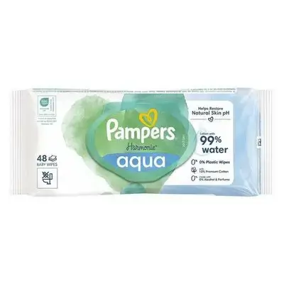 Pampers - Harmonie Aqua - Plastic Free Baby Wipes - 48 Wipes
