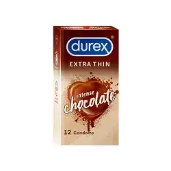 Durex Extra Thin Condoms Intense Chocolate Flavor - 12 Pieces