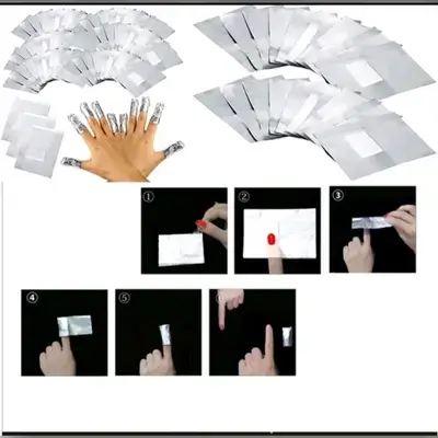 100pcs Nail Polish Remover Foil Wraps With Absorbent Pad