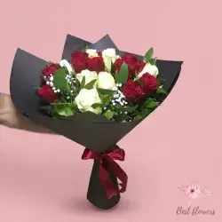 Bouquet Flowers- Red&White