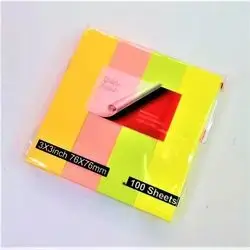 Sticky Notes note pad 100 sheets 3x3 inches 4 Colors removable adhesive stick Quality
