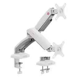 GAMEON GO-5450 Mechanical Spring Dual Monitor Arm — White