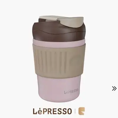 LePresso Morningscape Dual-Sip Thermal Tumbler Mug 350mL 316L Stainless Steel & Leak-Proof Lid - Pink
