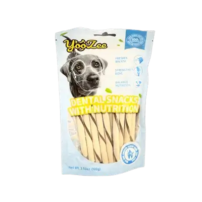 YooZee Dental Snacks With Nutrition Milk And Chicken Flavor Dual Soft Stick 100g