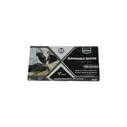Hfp Polyethylene Powder Free Black Gloves Medium 100 Pcs
