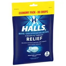 HALLS Relief Mentho-Lyptus 80 Cough Drop