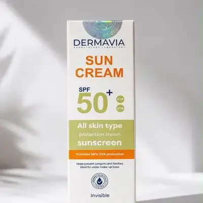 dermavia - sun cream spf50 all skin type protection cream invisible 50ml