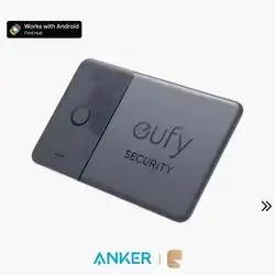 Anker eufy SmartTrack Card Tracker for Android Devices Google Find My Device Network Support - Black