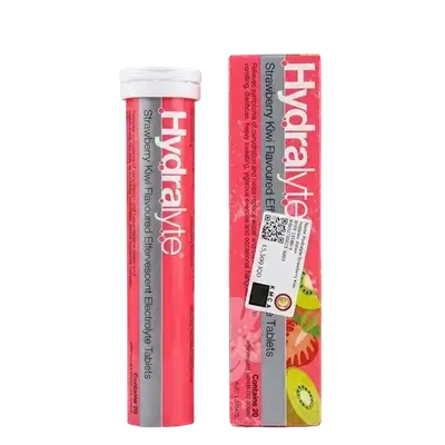 Strawberry Kiwi Flavoured Effervescent Electrolyte Tablets 20Tab _ Hydralyte