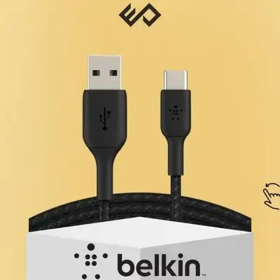 Belkin BOOST↑CHARGE Braided USB-A to USB-C Cable (3m / 9.8ft, Black)
