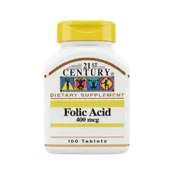 Folic Acid 400mcg 100 Tablets _ 21ST CENTURY