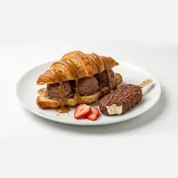 Icecream croissant lotus sauce