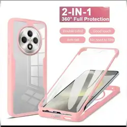 Integrated 360-Degree Full Coverage TPU+PC Dual-Layer Acrylic Shockproof - Oppo Reno 12F 4G/5G - Pink