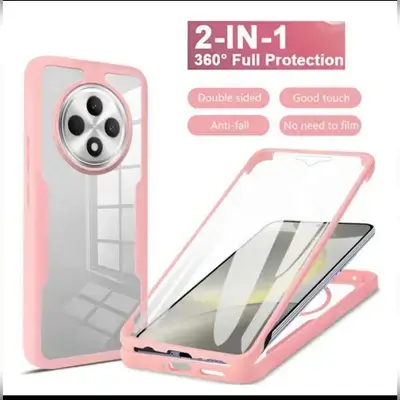 Integrated 360-Degree Full Coverage TPU+PC Dual-Layer Acrylic Shockproof - Oppo Reno 12F 4G/5G - Pink