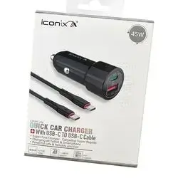 Iconix Super Fast Charger 2 Ports with Type-C to Type-C Cable