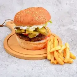 Beef Burger With Eggs and Cheese