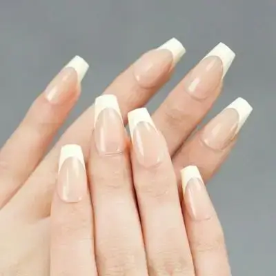 24pcs Short French Bare Brown Nail Tips