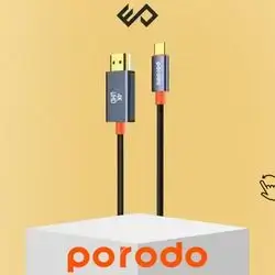 Porodo Woven Cable Type-C to HDMI 2m - Black
