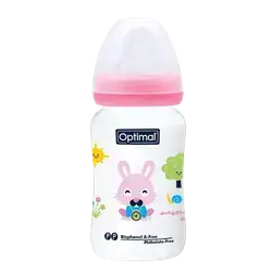 P.P Wide Neck Feeding Bottle 2 From 6-18 Months PINK 240ml OPB-1032(P) _ Optimal