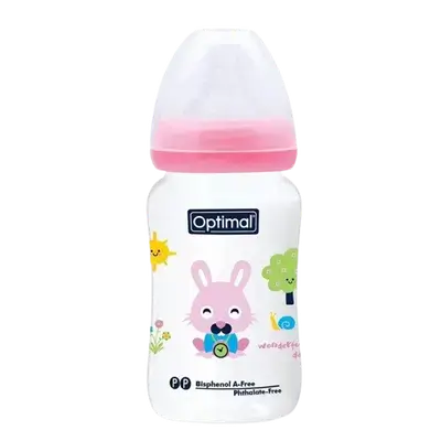 P.P Wide Neck Feeding Bottle 2 From 6-18 Months PINK 240ml OPB-1032(P) _ Optimal