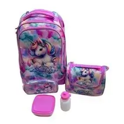 Flamingo School Bag With Tyer 5 Pcs