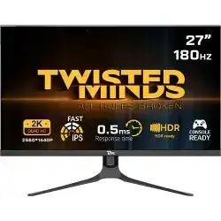 Twisted Minds Blaze Series Flat 27" QHD, 180HZ, 0.5MS, Fast IPS, HDMI 2.1 Gaming Monitor - TM27QHD180IPS