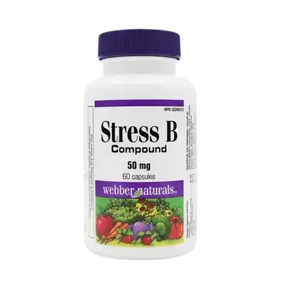 Stress B Compound 50mg 60 Capsules _ Webber naturals