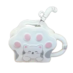 Cute Ceramic Cup with Lid and Spoon