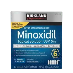 Minoxidil 5% Topical Solution Extra Strength for Men 6×60ml _ KIRKLAND