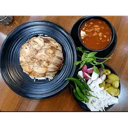 Rice with Bean Broth and Chicken Shawarma