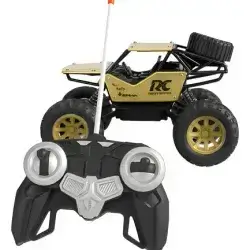 gold-colored remote control (RC) rock crawler toy.