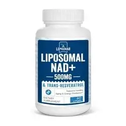 Liposomal NAD+ 500 mg + Trans-Resveratrol 300 mg, Superior Absorption True NAD Supplement Efficient Than NMN Supplement, for Cellular Energy Metabolism & DNA Repair-60 Softgels