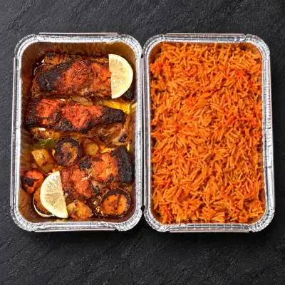 Red Rice with Fish - Separate Trays